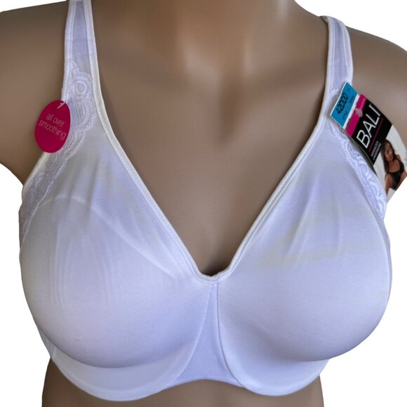 Bali Womens White Underwire Minimizer Bra 42DDD Adjustable Straps Style DF1004 - Picture 8 of 16